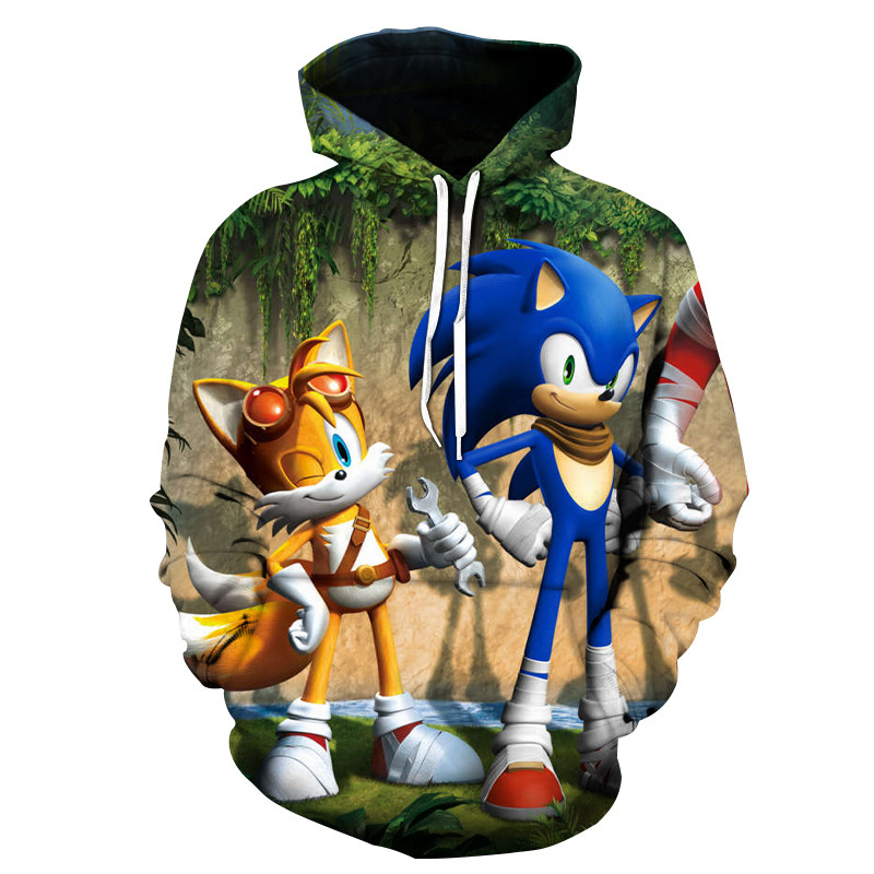Amazon trend Sonic Mary digital printing 3D hooded sports hoodie factory supply Amazon trend Sonic Mary digital printing 3D hooded sports hoodie factory supply