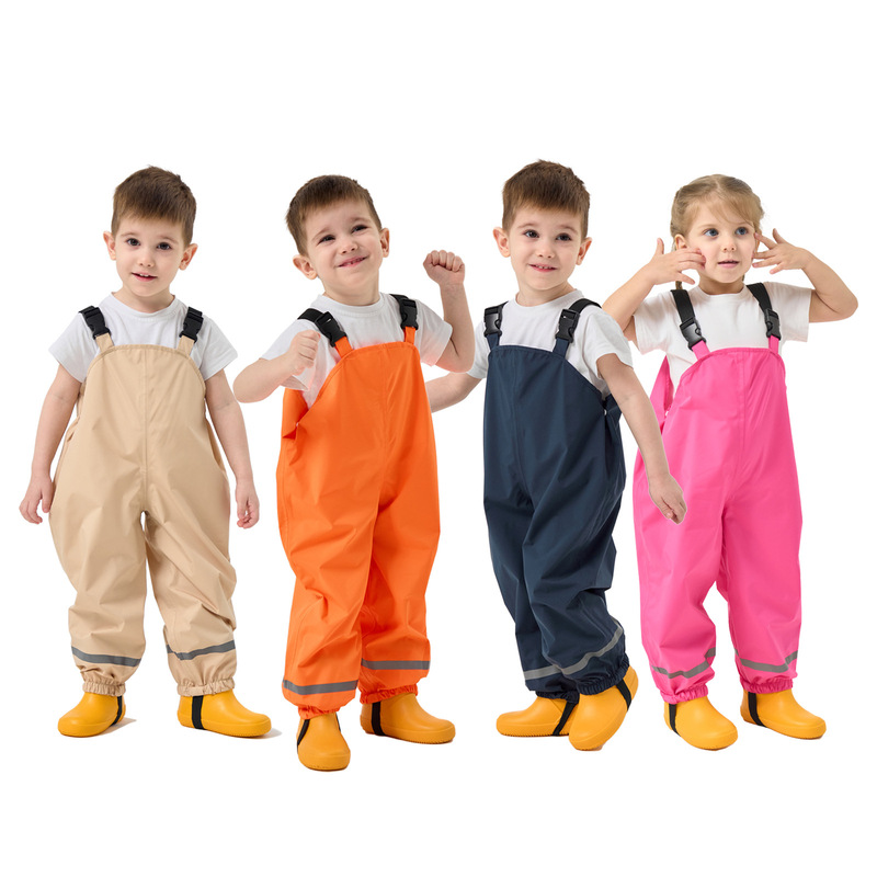 Children's Strap Rain Pants Spring Children's Rain Gare Kindergarten Children's Waterproof Breathable Outdoor Charge Pants