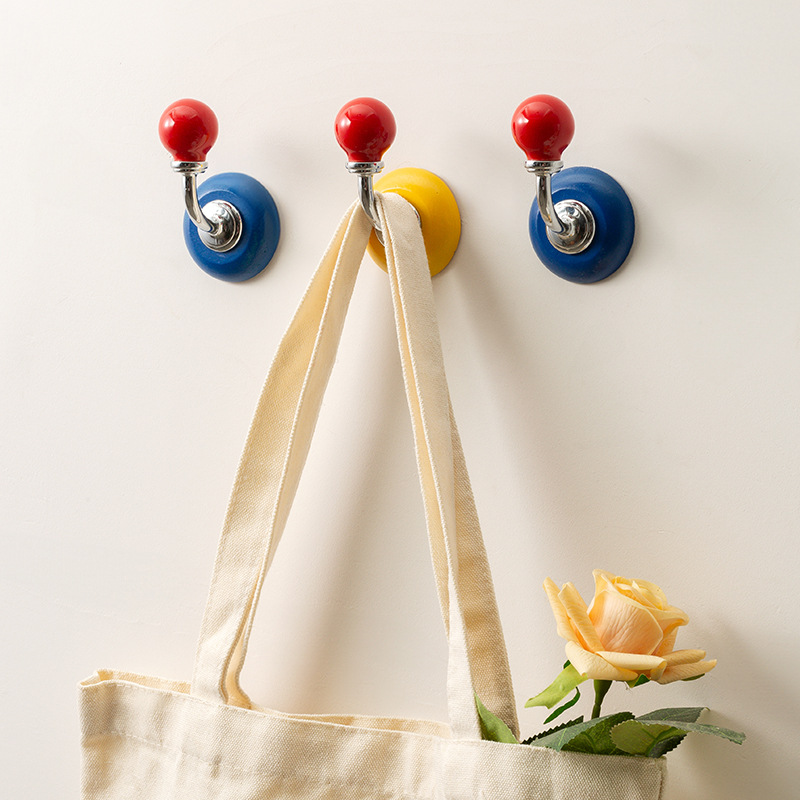 免打孔圆球爱心磁吸式挂钩防盗门磁铁无痕钉吸铁石实木圆型冰箱贴