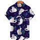Cross-border Foreign Trade Summer New Large Size Men's Casual Fashion 3D Digital Printing Short Sleeve Shirt Men's One Piece Hair