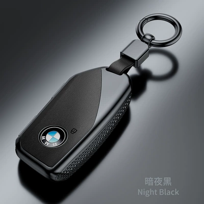 Car key bag, Nappa Pattern Fashion Case - bmw-blade-model-nappa-pattern-dark-night-black-keychain-set