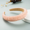 Brand sponge headband handmade, crystal, suitable for import, trend of season, new collection, internet celebrity