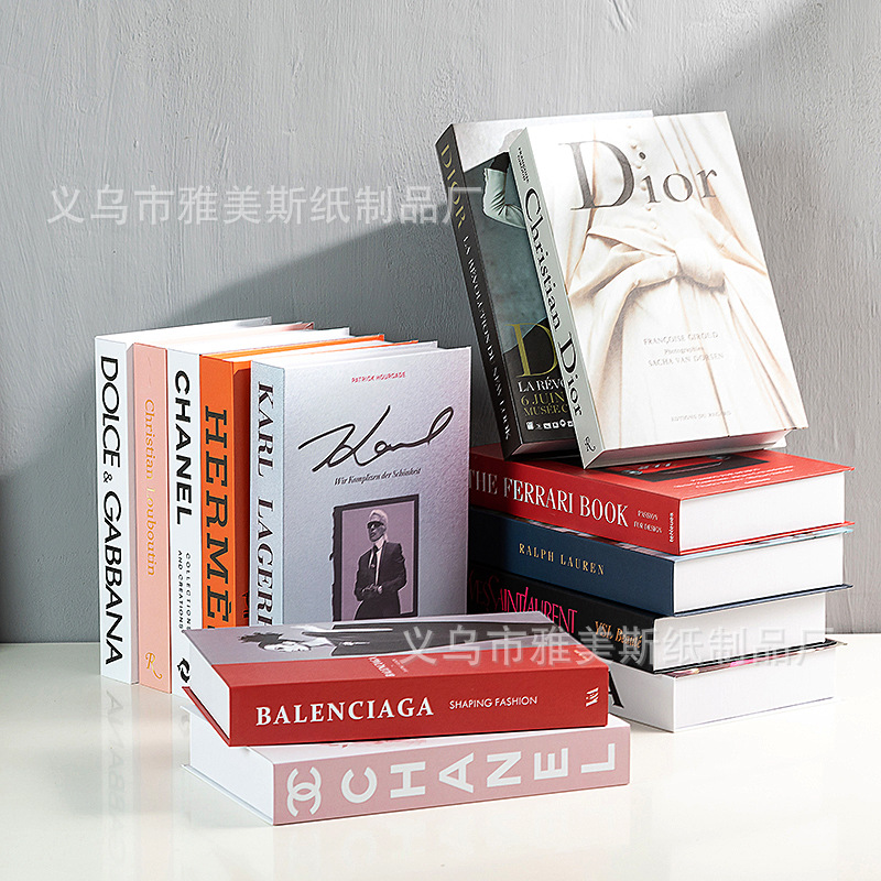 可折叠假书摆件英文仿真书装饰摆设北欧道具书酒店软装饰