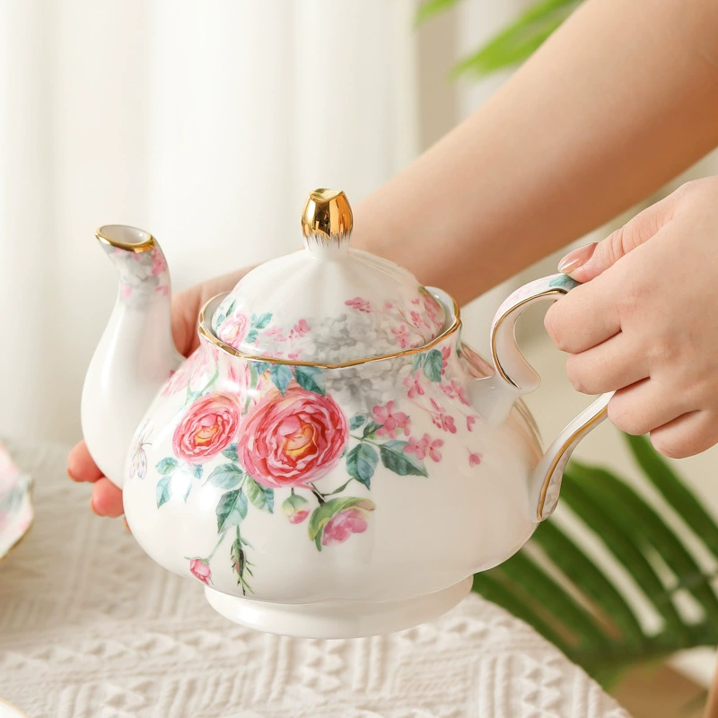 Ceramic afternoon tea contains rose, coffee dessert tea set, tableware