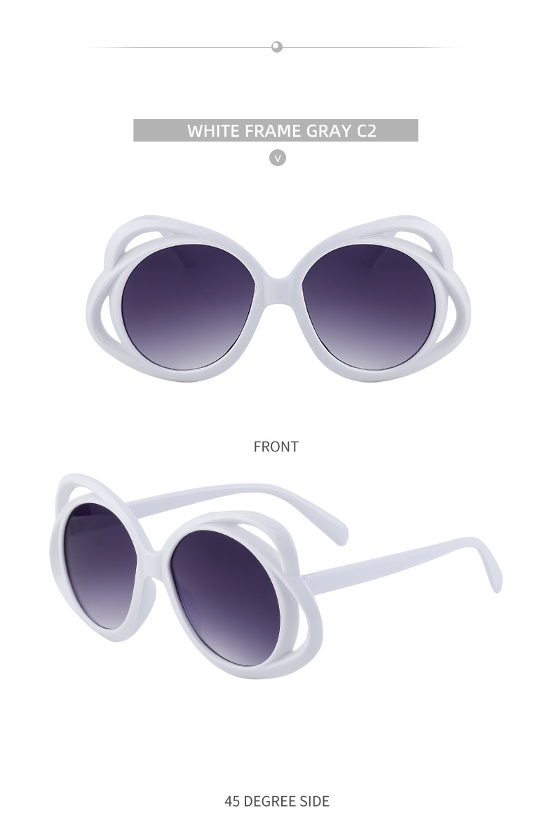 Oval Frame Sunglasses For Women Personalized Hollow Design_voghion.com