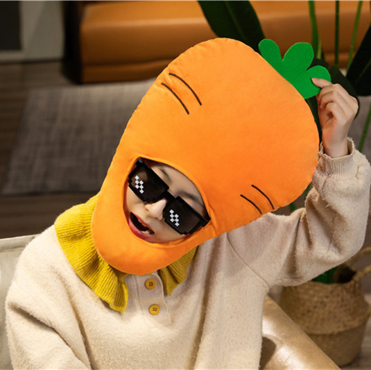 ins cute internet celebrity vegetables carrot headgear hat girly heart funny hat annual party party performance props