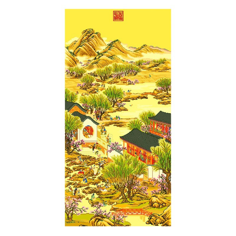 Mona lisa real punto de cruz yongzheng diciembre-abril flujo nuevo chino pintura decorativa bordado hecho a mano image 1