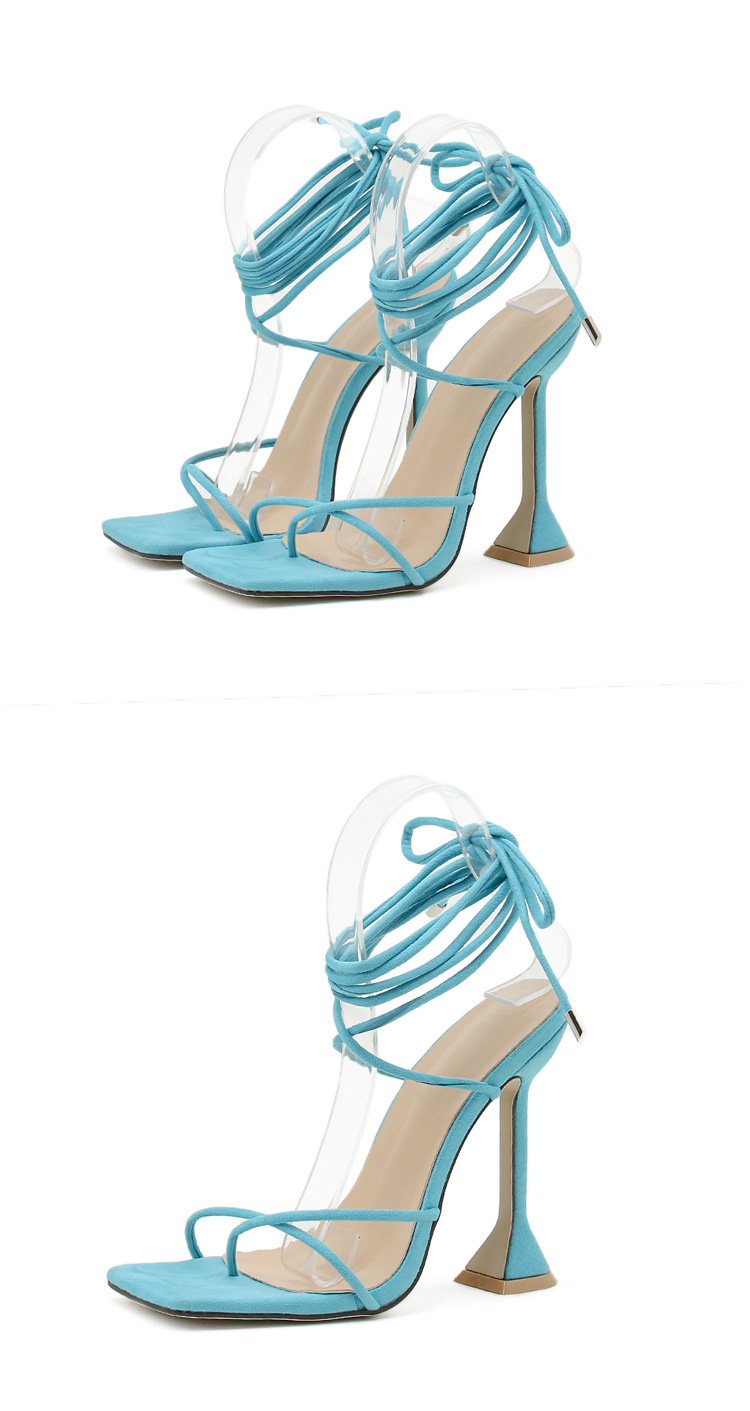 Lace-Up Square Toe High Heel Sandals NSSO81837