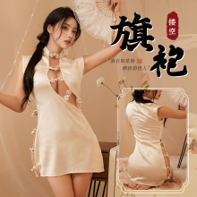 情趣内衣性感镂空复古旗袍短裙露背连衣裙纯欲风小胸显大一件代发