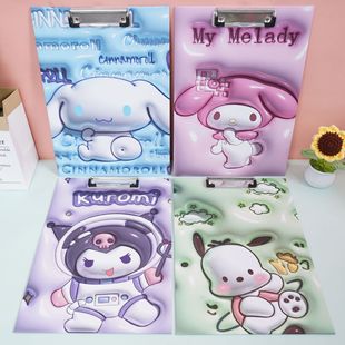 New Sanrio 3D Stereo A4 Board Clip Test Paper Folder Multi-function Writing Board Student Writing Pad Supply