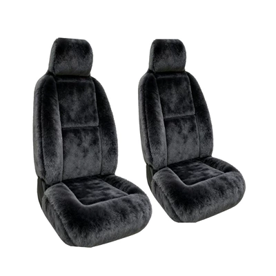 Casual Pure Color Plush Fully Universal seat cover - black-two-seater-universal