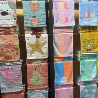 宝宝卡通全纯棉儿童洗脸小毛巾小孩学校幼儿园擦脸巾吸水32股