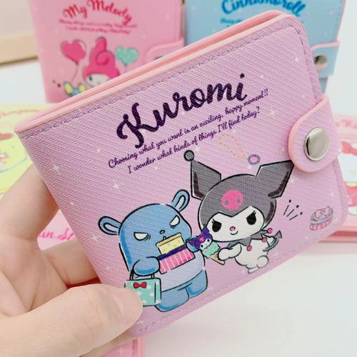 Cartoon Collection PU Wallet Foldable Button Leather Purse Kurumi Pochi Dog Children Super Cute Inner Pocket Wallet