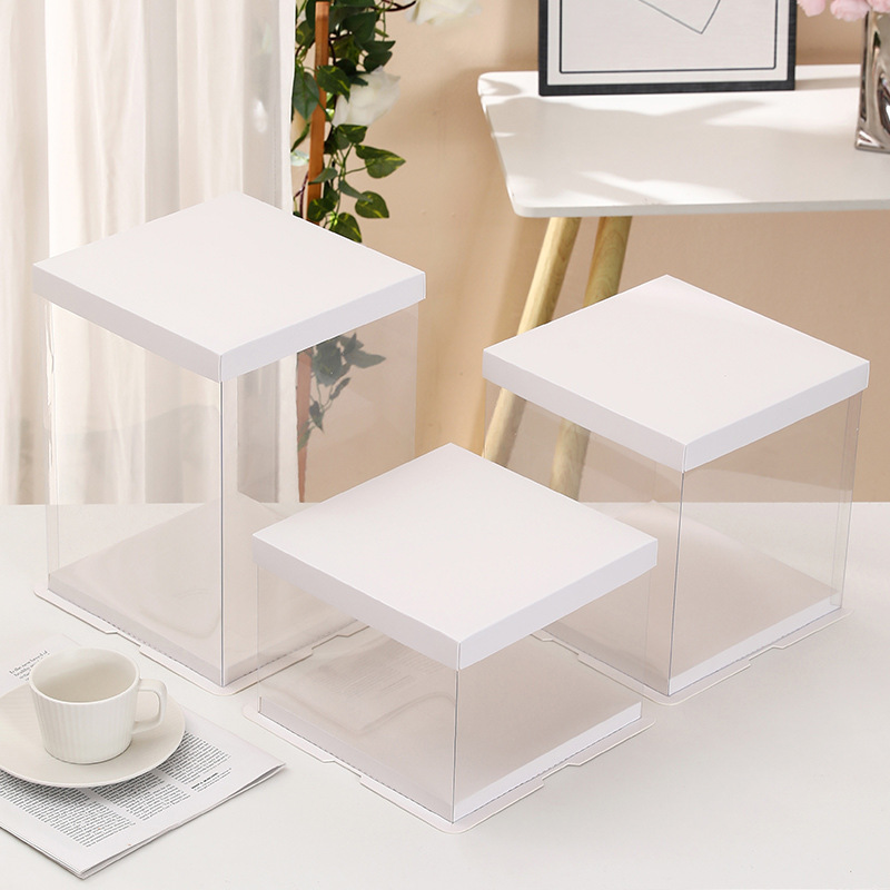 Caja de pastel transparente caja de embalaje caja de regalo caja transparente cumpleaños baloncesto graduación caja de regalo Rojo