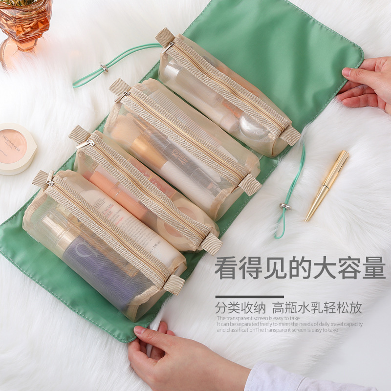 Desmontable Cuatro en Uno bolsa de cosméticos multifuncional bolsa de almacenamiento de viaje portátil de gran capacidad bolsa de lavado de almacenamiento en stock
