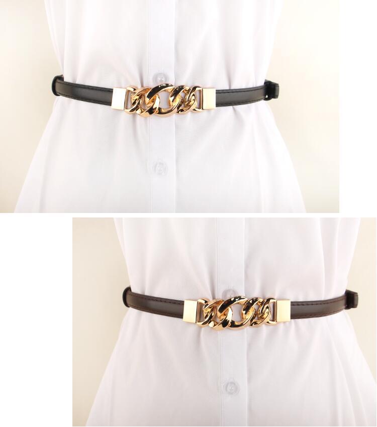 Korean Version Of Chain Buckle Adjustable Thin Belt display picture 4