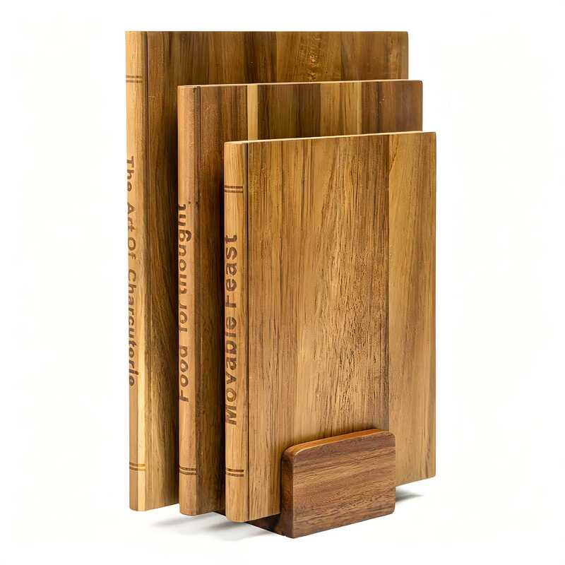 Acacia Wood Cutting Board Set, African Rosewood Categorized Cutting Boards, Book-Shaped Vertical Chopping Board, Book-Style Cutting Board