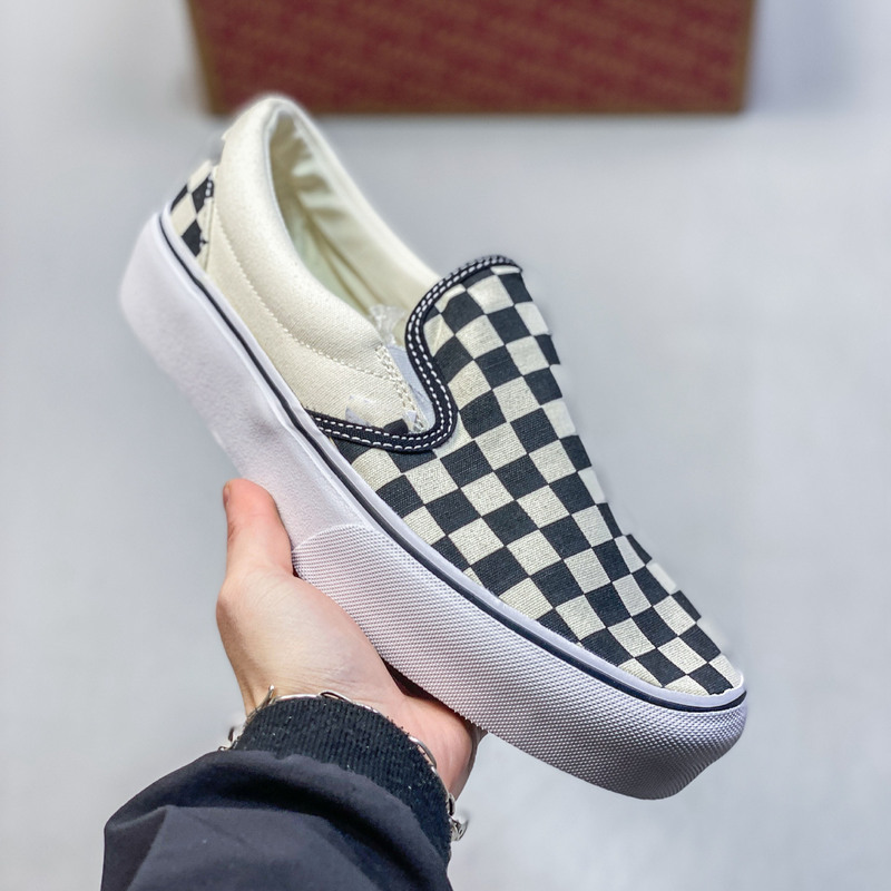 Putian Vans Canvas Shoes Old Skool Casual Sports Slip-On Retro Sneakers Thick-Soled Os White and Black Versatile