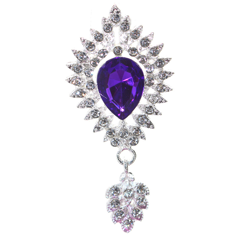 Nueva gota de agua colgante accesorios la joyería aleación puntiaguda gema inferior rhinestone plana material Decoración Ropa al por mayor