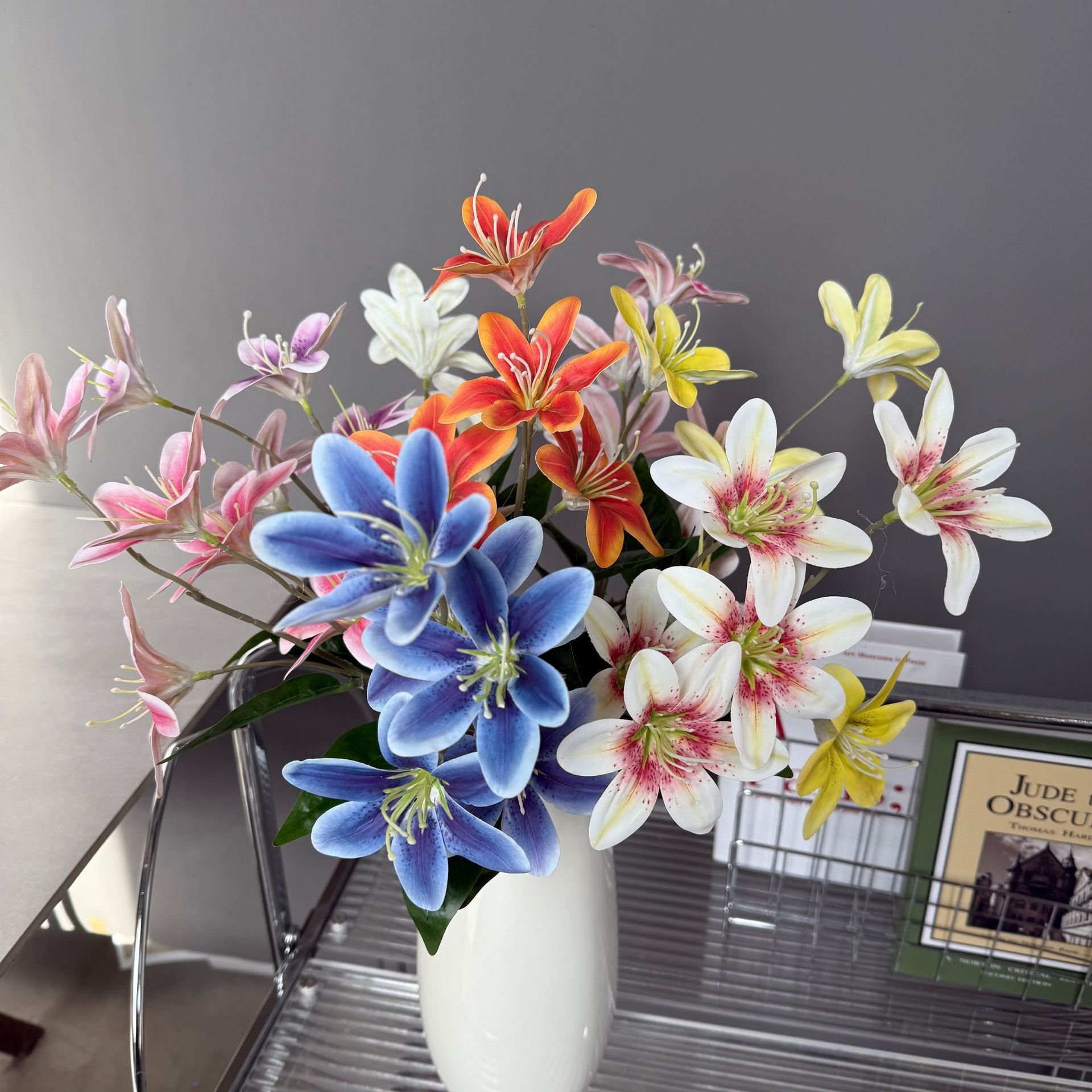 玉兰花仿真花千禧玉兰假花客厅玄关装饰花餐桌摆件塑料花装饰花卉