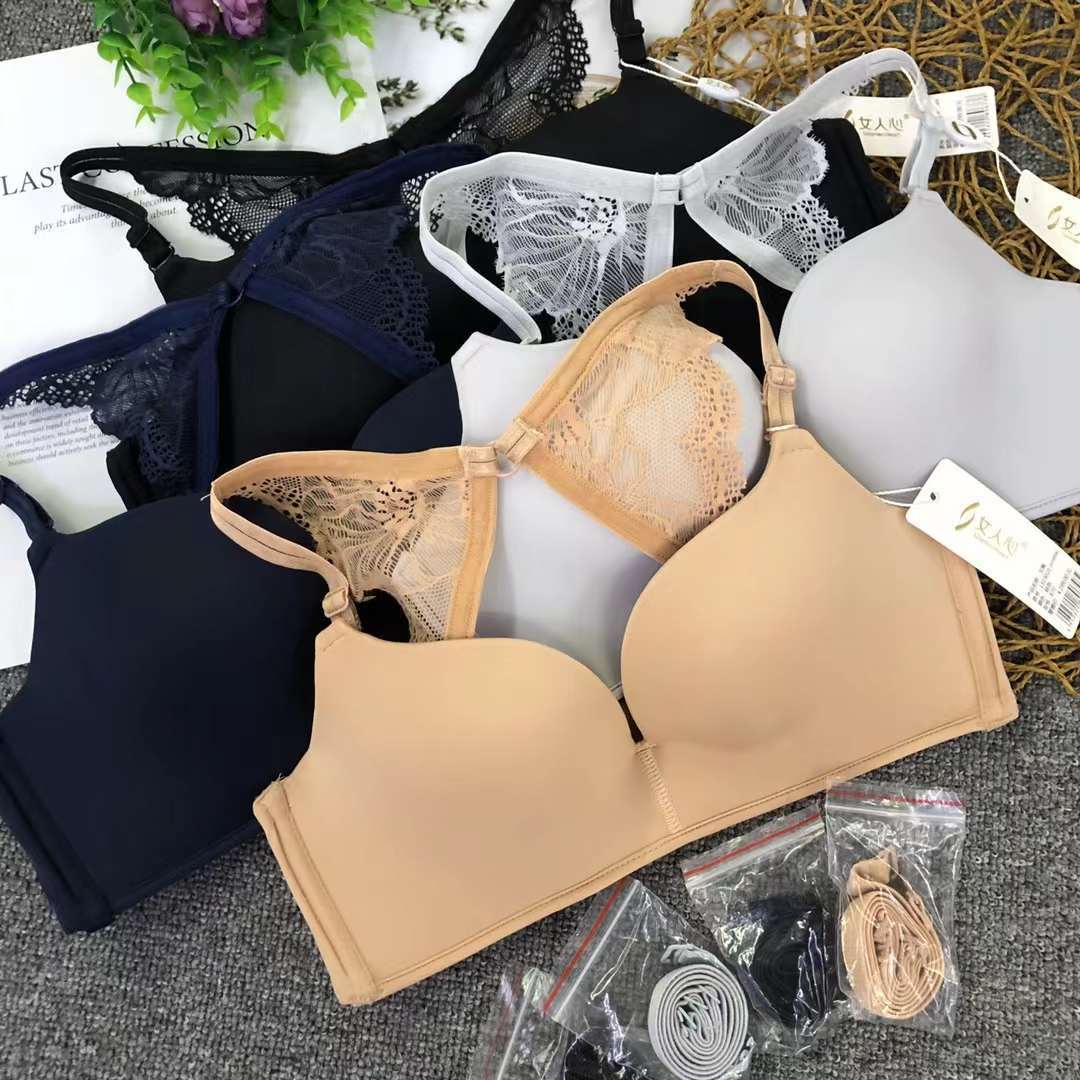 Filipino brillante sujetador ropa interior sin costuras medio grueso de alta calidad se reunieron multi-color multi-tamaño sujetador inalámbrico al por mayor