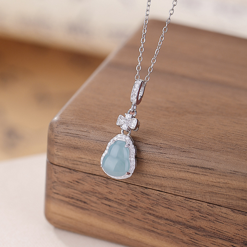 Mặt dây chuyền bạc S925 hình nai ngọc bích phong cách trẻ trung — Mặt dây chuyền đơn (không có dây chuyền)