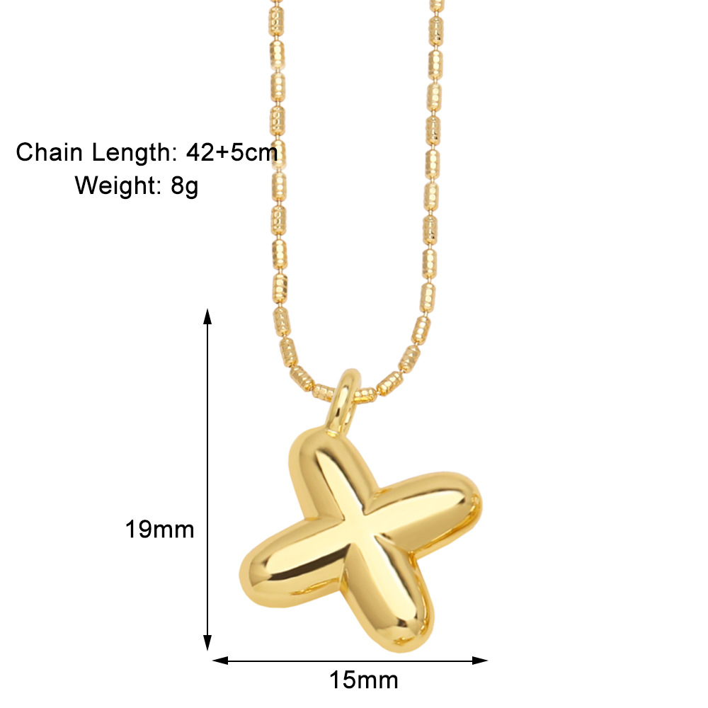 10g Weight Gold Plated Plating Material Pendant Necklace Classification 1 Piece Quantity Daily, Street Occasion Copper Material Letter Pattern Unisex Gender Simple Style Style Copper Gold Plated Simple Style Letter Pendant Necklace 25