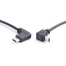 安卓手机Type-c公对mini5p公下弯适用佳能相机图片读取otg对拷线