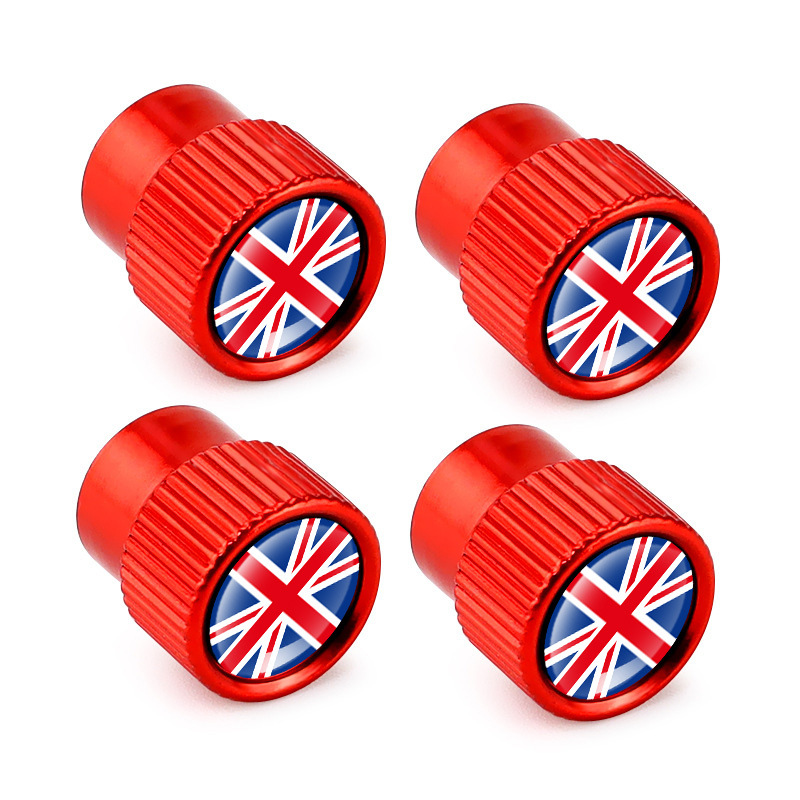 Cross-border car exterior aluminum alloy British flag valve cap valve cap creative air nozzle cover car exterior
