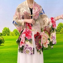 夏季2024新款国风盘扣披肩百搭洋气旅行拍照古韵披风薄款防晒斗篷