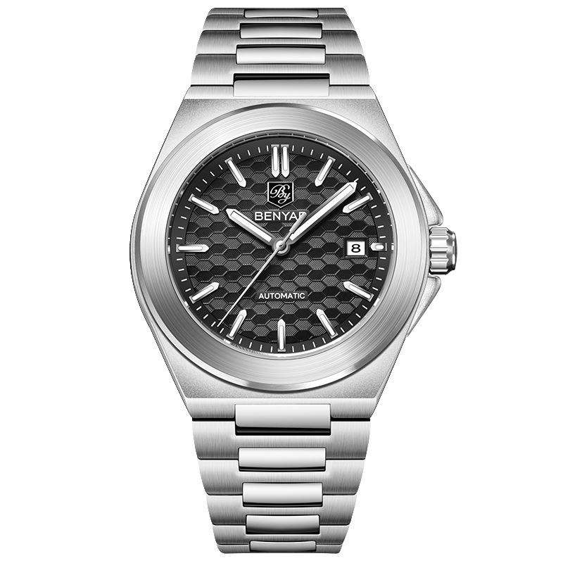 Benyabenyar reloj de hombre mecánico automático de moda impermeable nocturna reloj de acero BY - 5219M
