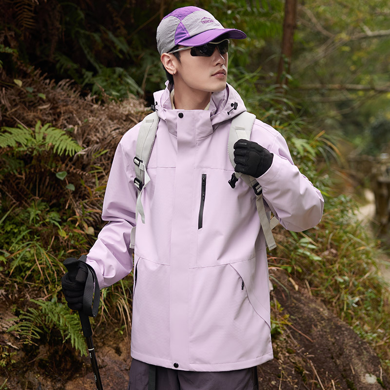 山系春秋情侣户外单层冲锋衣男女同款户外防风防水薄款登山服外套|undefined