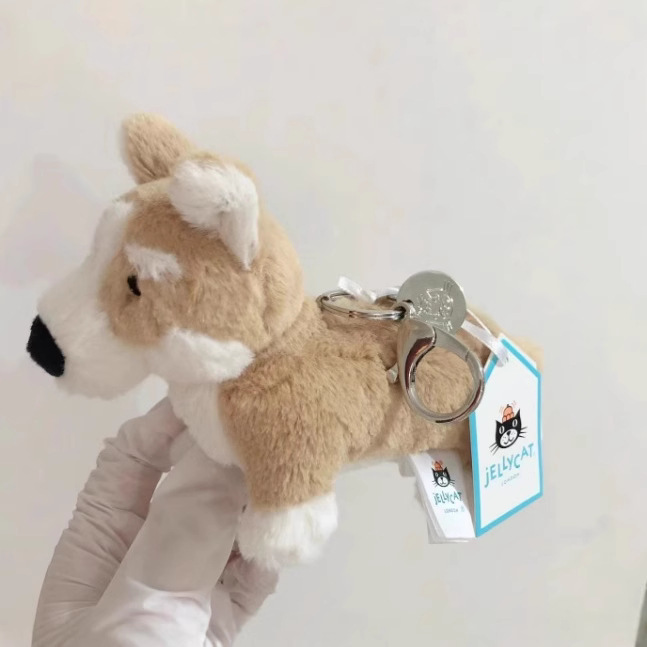 Original Jellycat Betty Corgi Plush Keychain Cute Dog Doll Backpack Charm