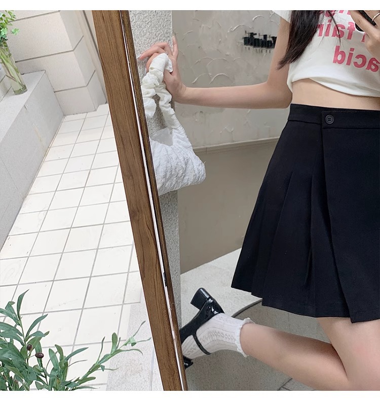 Chân váy bút chì nữ cạp cao dáng bất đối xứng ôm hông tôn dáng — đen chi tiết 16