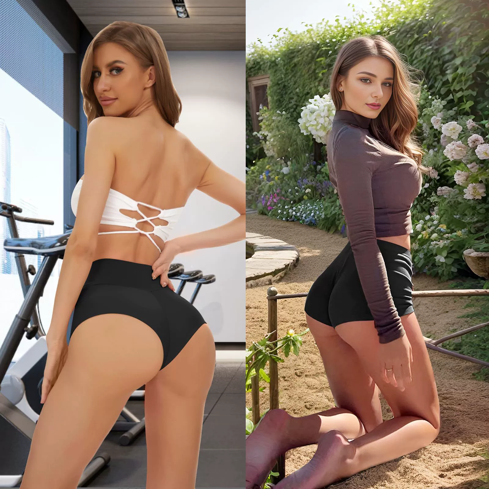 Новые 2024 ягодицы шорты сексуальная высокая талия фитнес-штаны для йоги пляжные штаны трансграничные европейские и американские узкие брюки