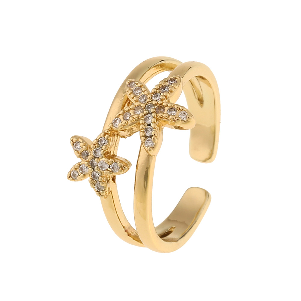 Fashion Five-pointed Star Starfish Opening Adjustable Ring Wholesale display picture 7