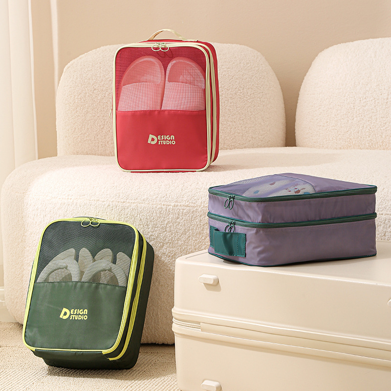 Caja de zapatos de sarga de dopamina Caja de zapatos de almacenamiento de gran capacidad a prueba de polvo La bolsa de almacenamiento engrosada puede contener tres pares de bolsas de almacenamiento de zapatos