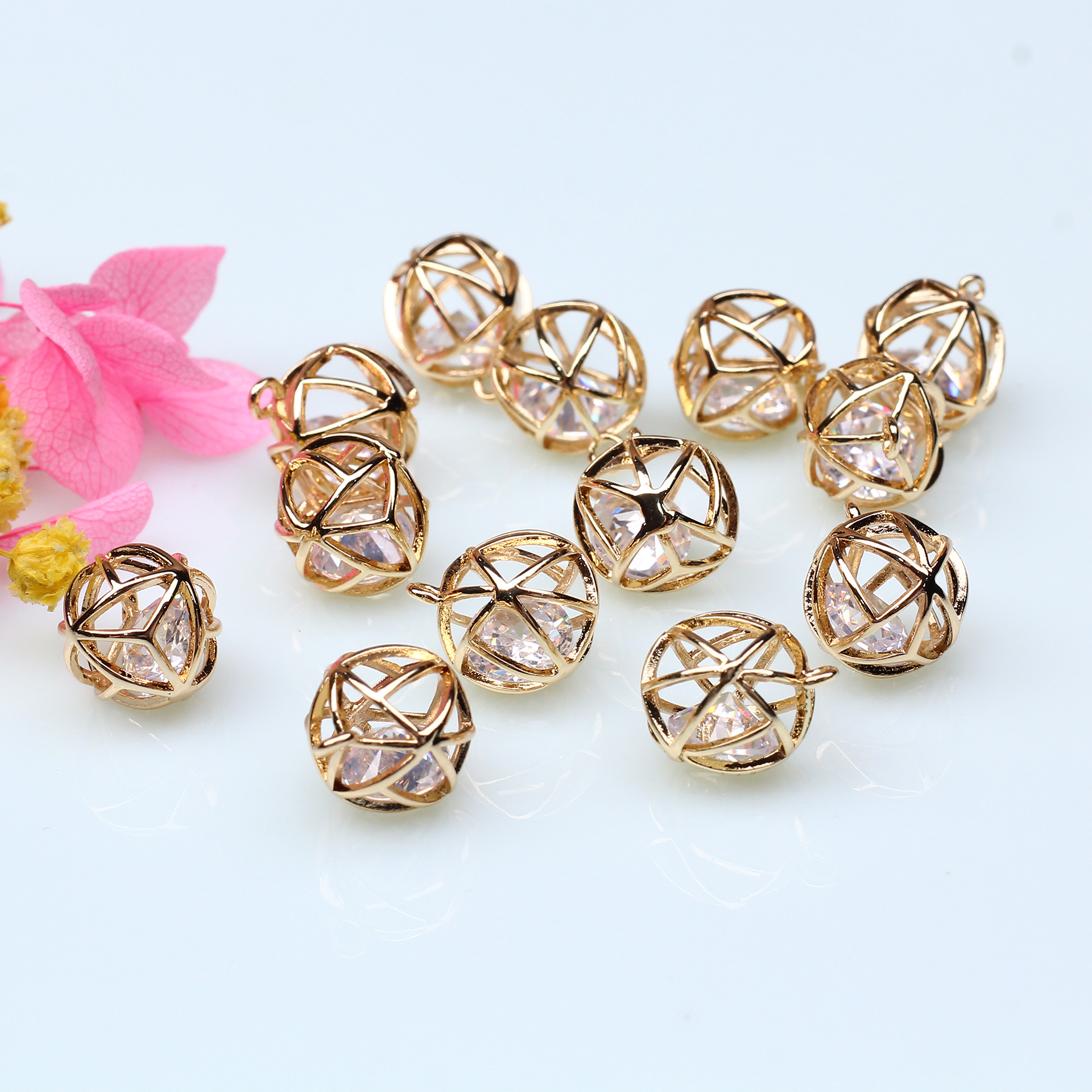 9.5mm Jewelry Making Size 10 PCS/Package 9.5mm Copper Geometric Pendant