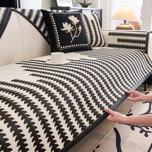 简约雪尼尔沙发垫四季通用高级感坐垫防滑皮沙发套罩2025新款盖巾