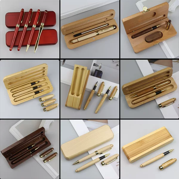 Factory wholesale bamboo pen bamboo pen suit walnut business pen mahogany water maple ball pen