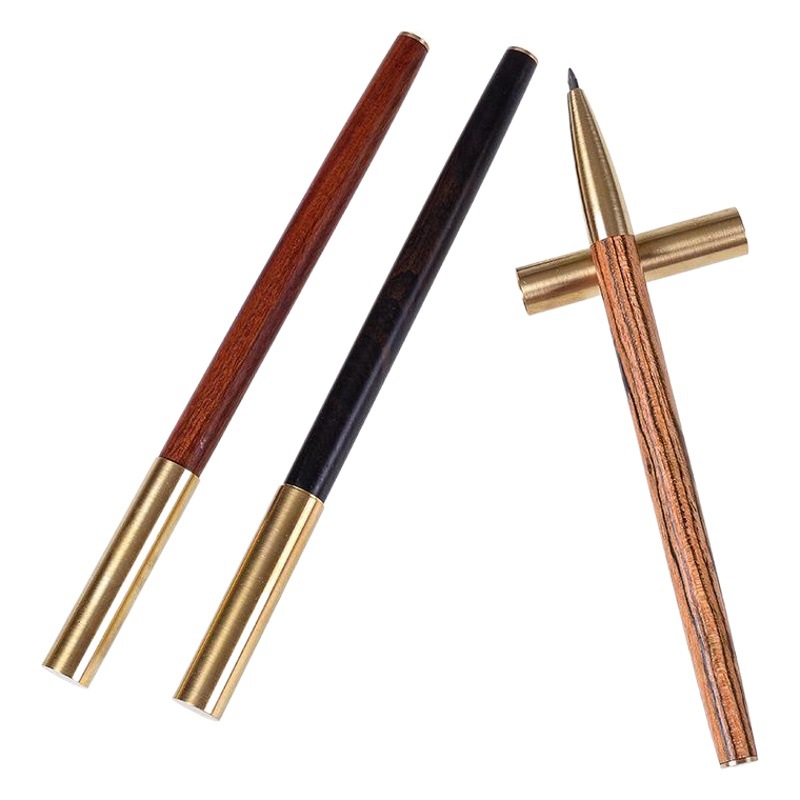 Redwood Signature Pen Brass Solid Wood Ball Pen for Friends Business Gifts Office Pen Custom logo