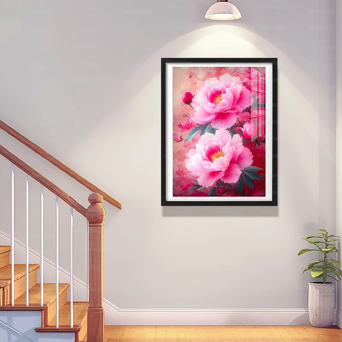 [Tela de algodón importada] Mona Lisa Royal Cross Stitch Pink Peony Love New Flower Room Bordado de hilo hecho a mano image 3