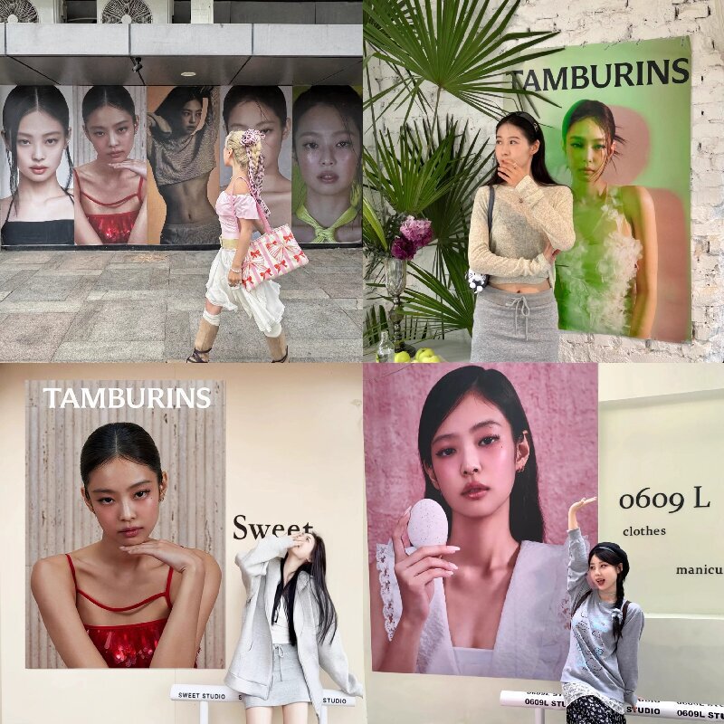 Jennie Oversized Poster Blackpink Wall Sticker Gold Jennie Star Photo Self-Adhesive Wall Sticker