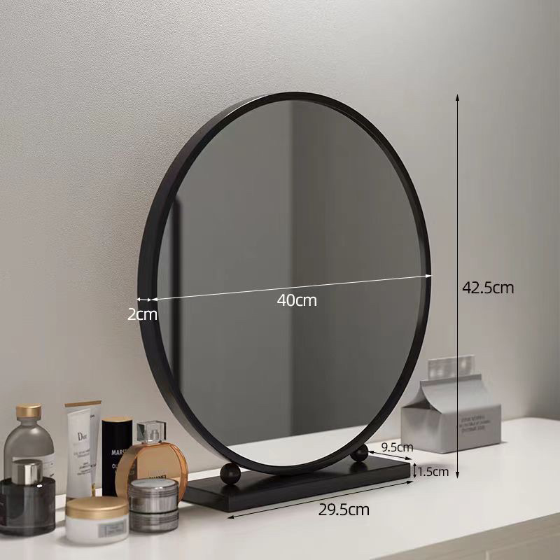 Espejo de vestir redondo espejo de vestir lujoso dormitorio escritorio dormitorio de estudiantes escritorio hierro forjado espejo de vestir espejo de vestir