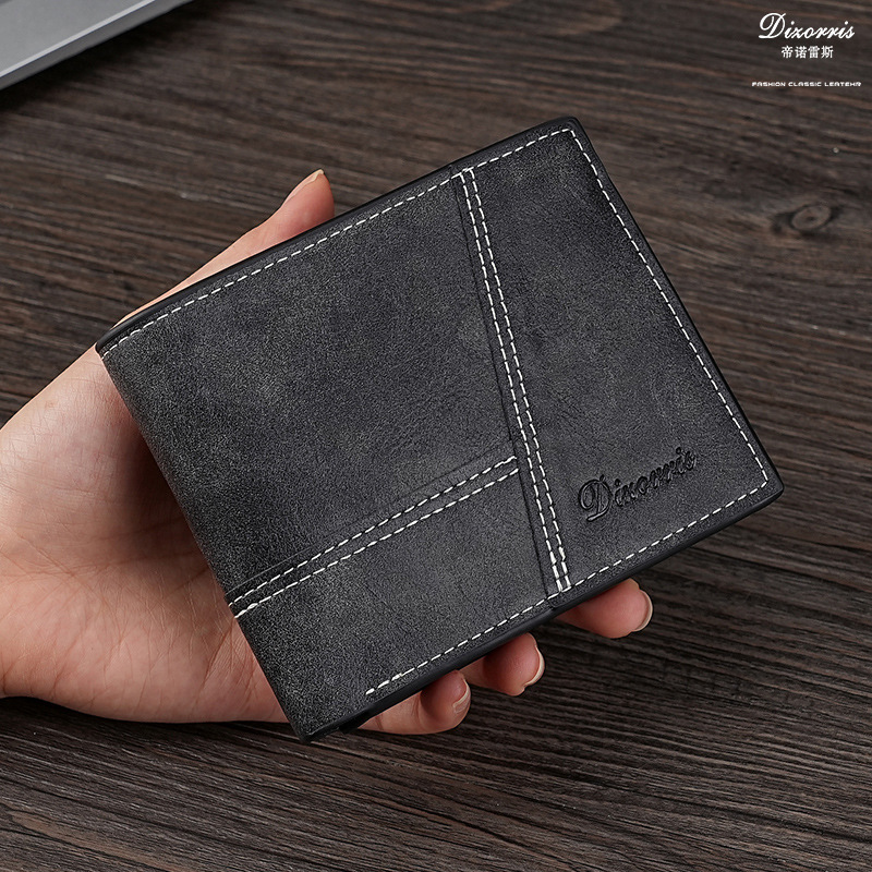 Nuevo hombre cartera corta comercio exterior ventas calientes retro cartera horizontal fábrica de cartera al por mayor tendencia