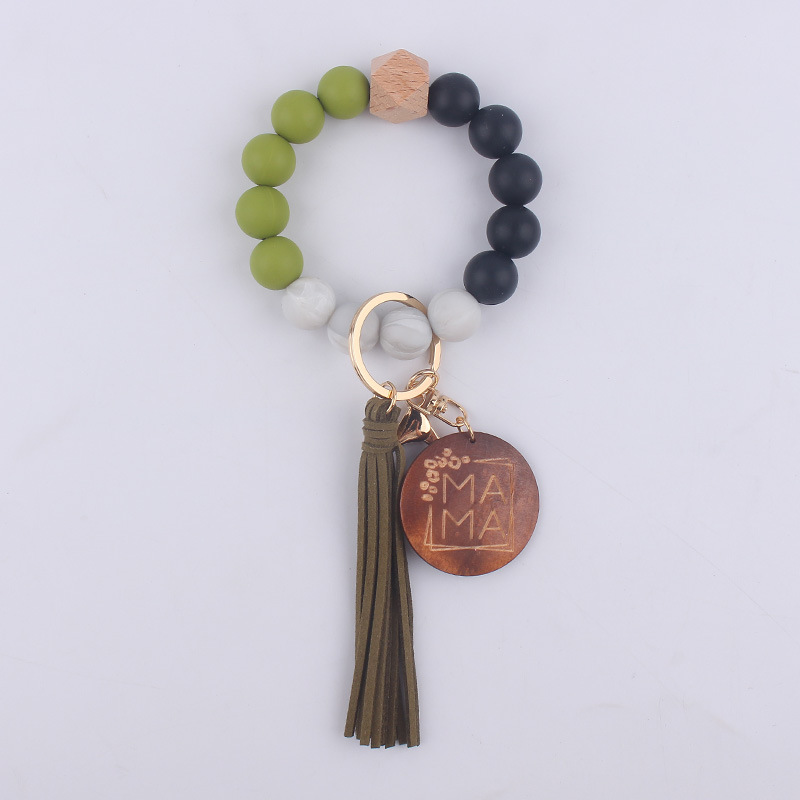 Mother'S Day Festival Letter Pattern Retro Letter Silica Gel Beaded Mother's Day Women's Keychain