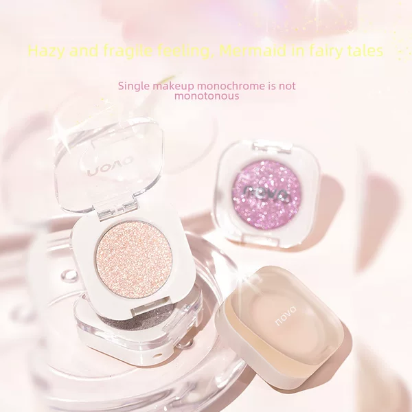 NOVO Smart Lean Eyes Monochrome Eye Shadow Cowherd and Weaver Girl Flat for Shiny Pearlescent Matte Student Party Parity Portable