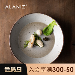 B4DRalaniz南茲景-龍潭湯盤深盤復古家用菜盤淺口碗餐廳西餐盤沙