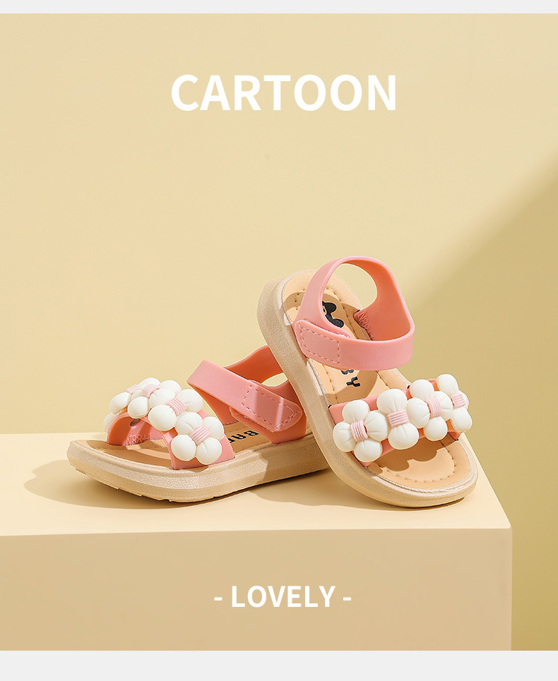 Soft Bottom One-word Belt Open Toe Children Sandals display picture 2