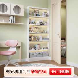 超薄钢制置物架门后书架多层落地靠墙家用儿童浴室客厅厨房收纳